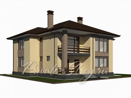 Загородный дом из кирпича - Проект Д-299К внешний вид 1