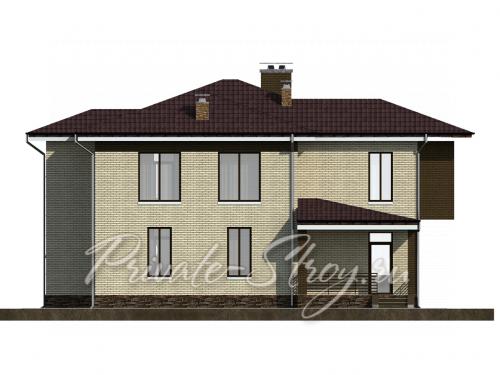 Загородный дом из кирпича - Проект Д-296-1К фасад 2