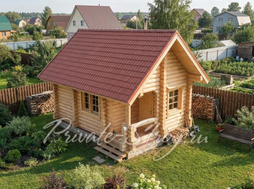 Баня из оцилиндрованного бревна. Проект Б-25БО фото